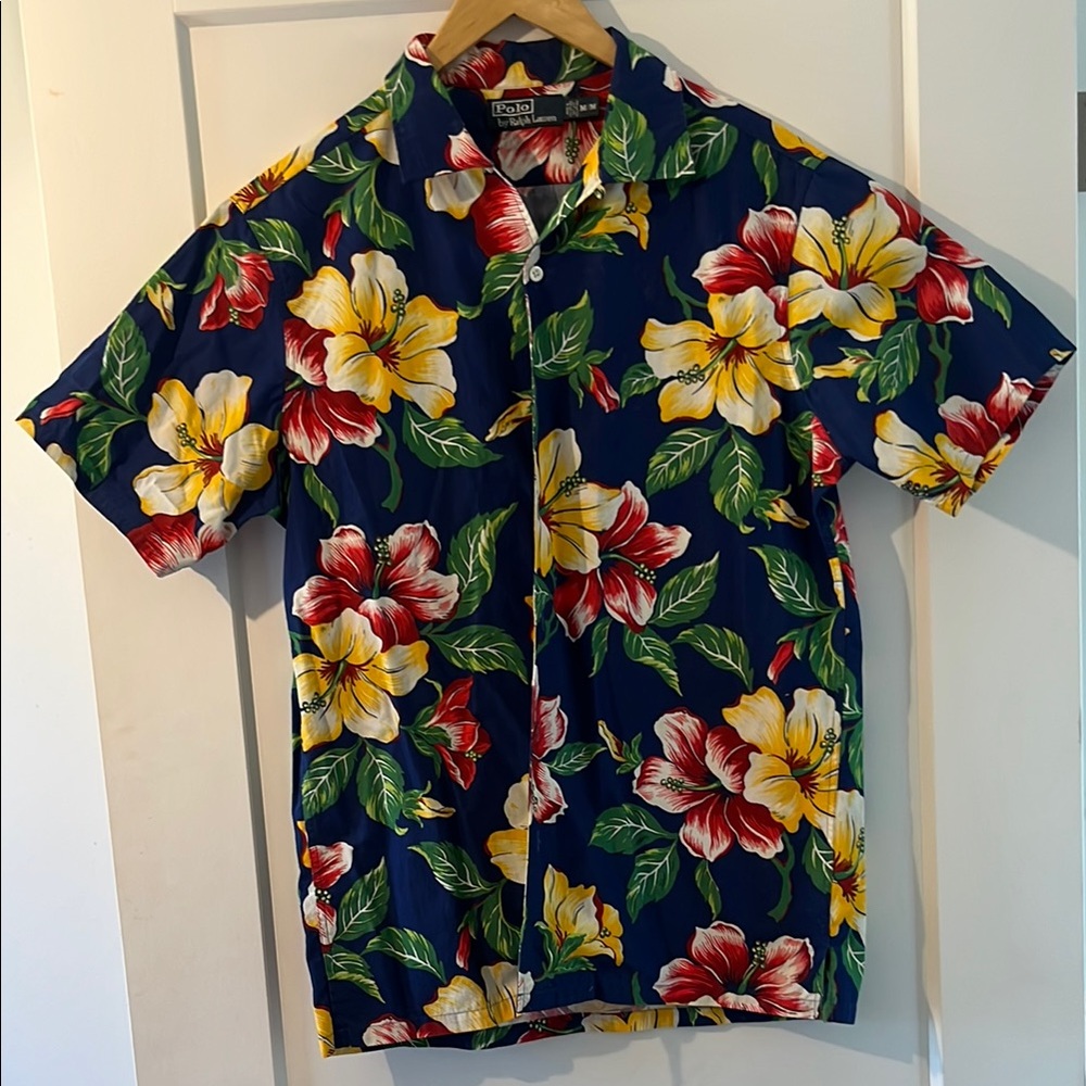 Polo Ralph Lauren Men's Floral Hawaiian Shirt - Blue, Red, Yellow